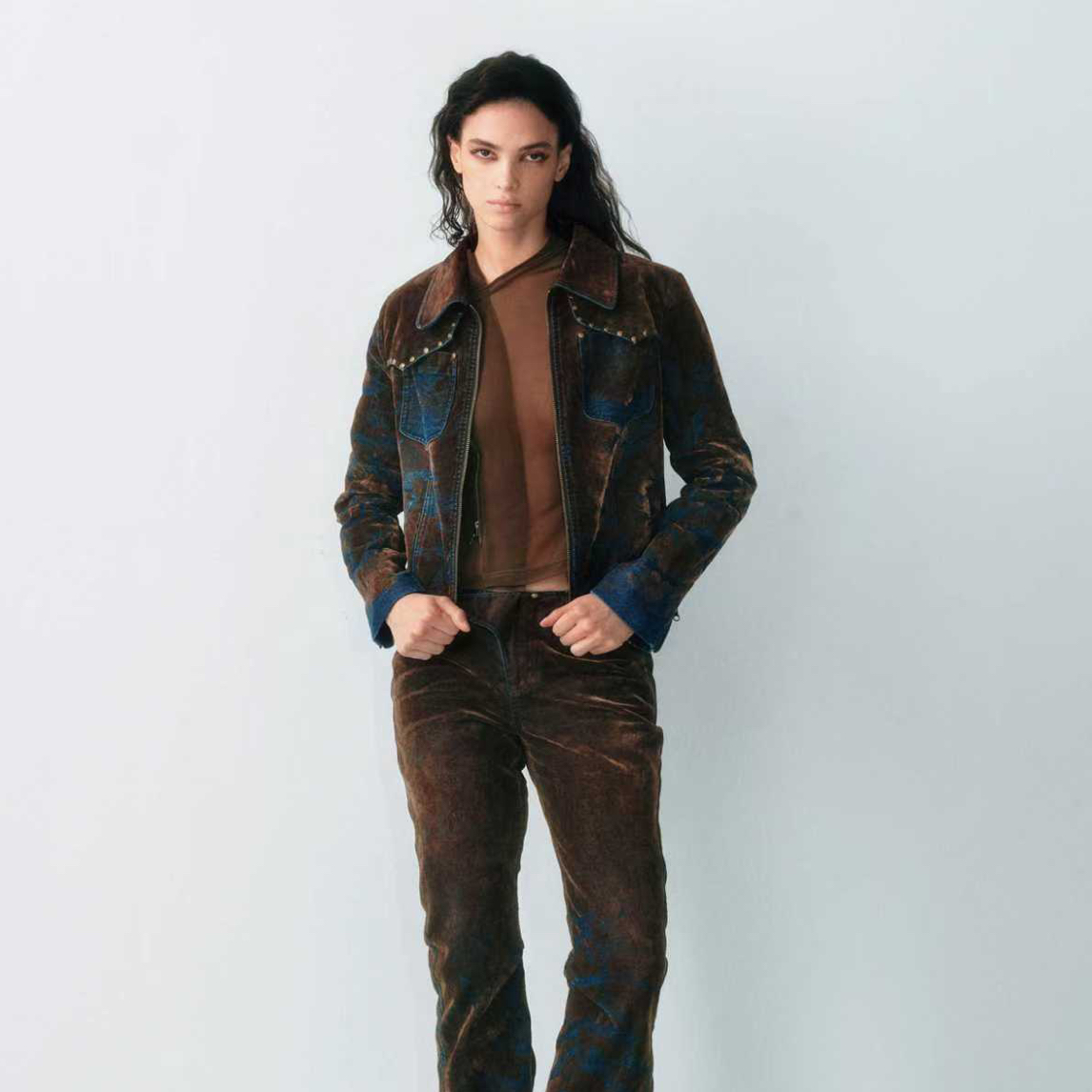 LUCENCY 提花水洗做旧外套 LEAFLEAF设计师品牌