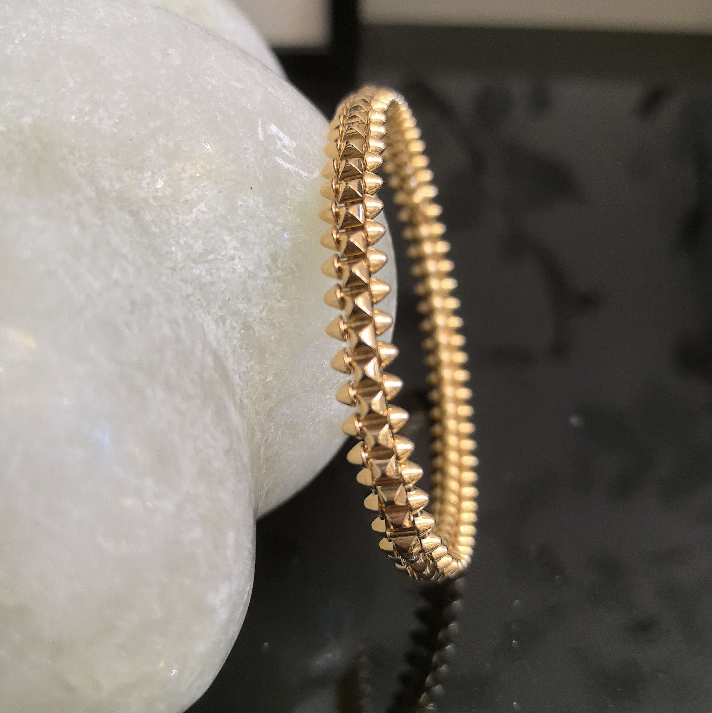 99新 Cartier/卡地亚 clash铆钉手镯/23年盒证/玫瑰金/#17