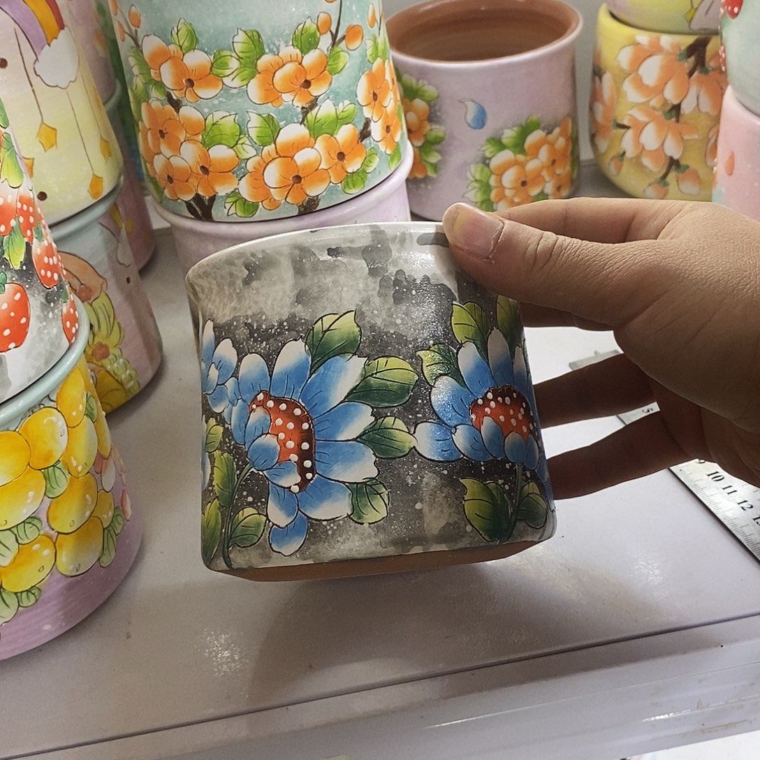 紫砂花盆手绘满28包邮