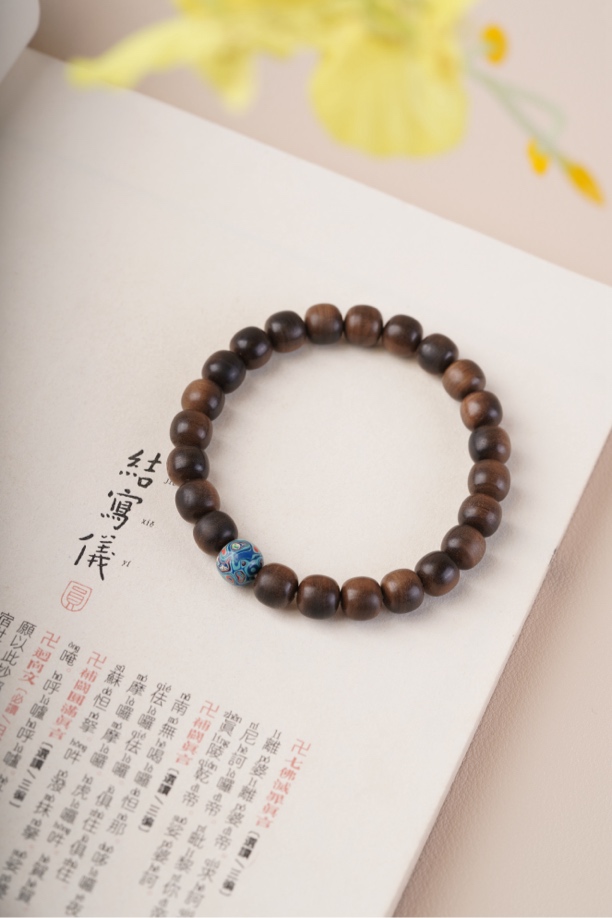 小椿工艺原创印度老山檀香阴沉横纹8*9.5精工老型