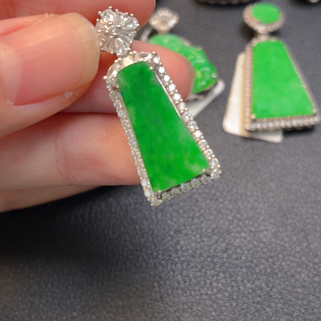 翡翠银S925镶嵌吊坠(不含链)