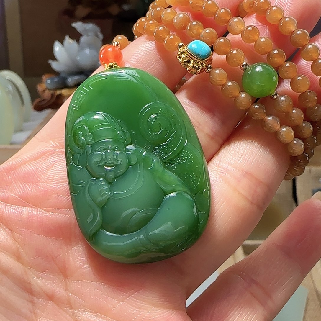 和田玉（碧玉）未镶嵌吊坠(赠链)