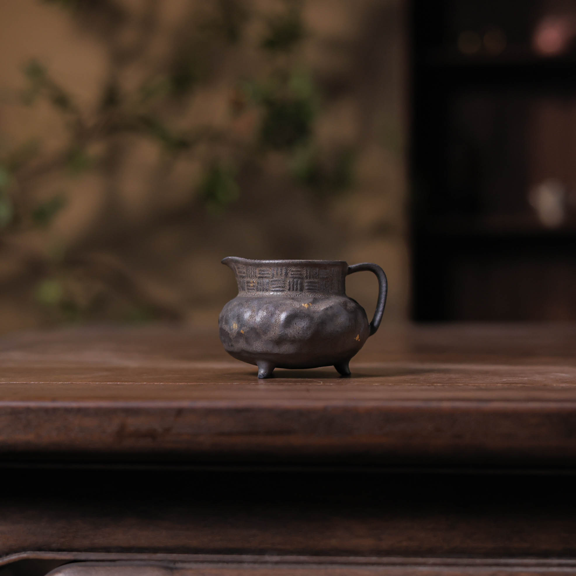 【所谓说器】 点金陨铁釉席编纹公杯-100ml（灰念0605）