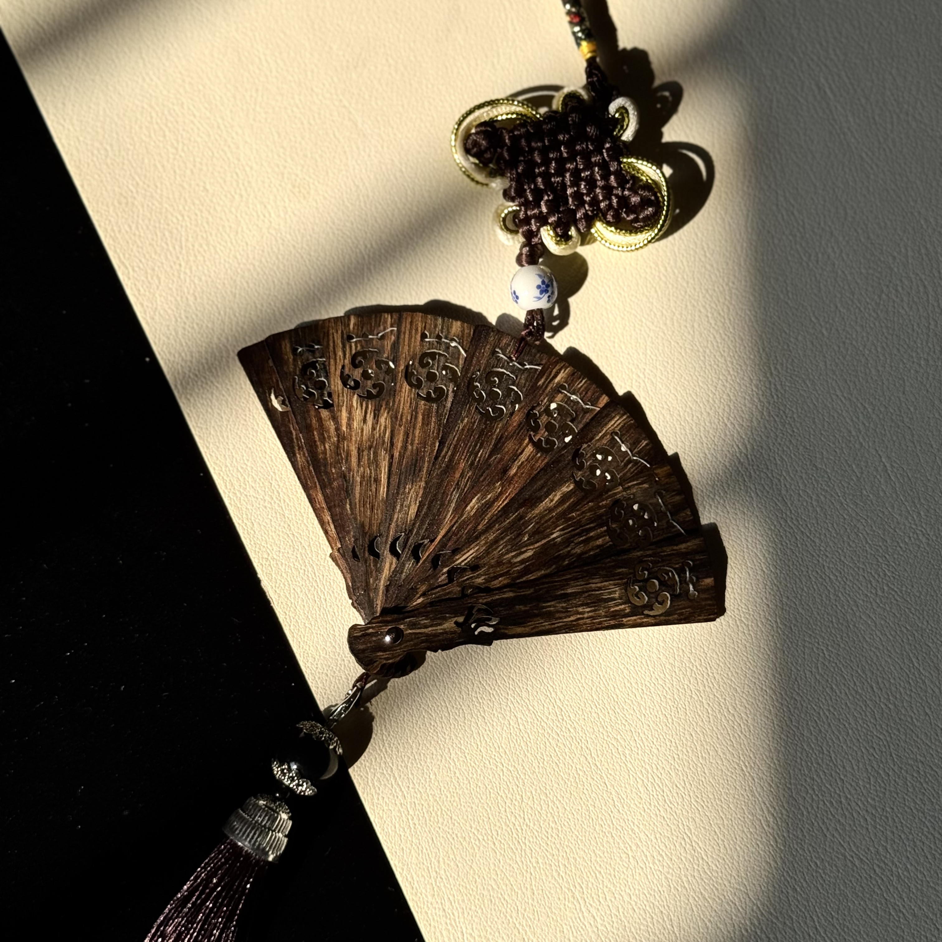 【凤姐沉香】精致款· 皮油扇·单面油 多样性发货一个