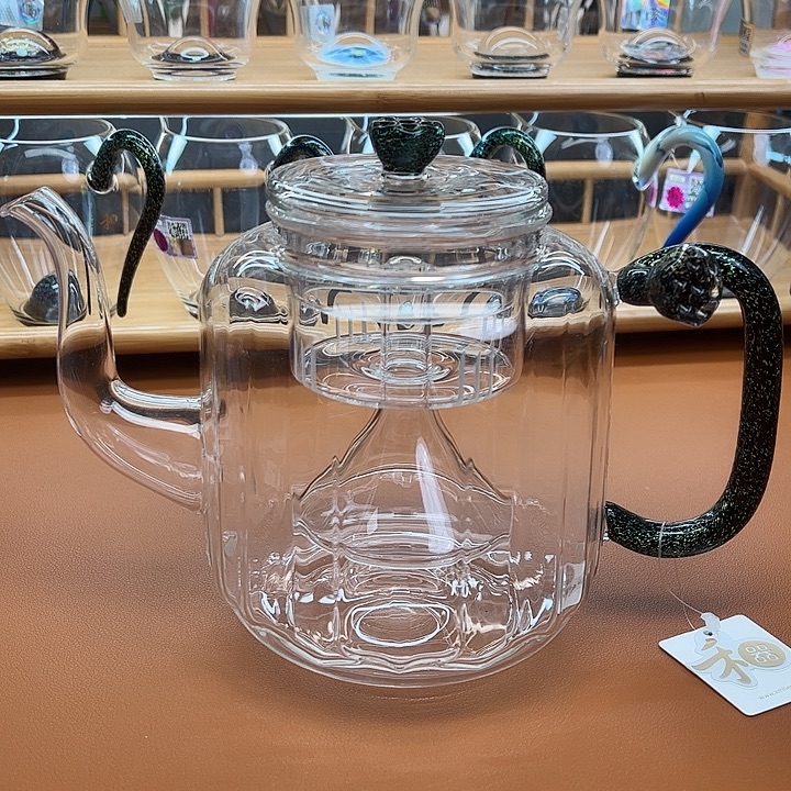 星***ღ高硼硅玻璃手柄款莲君壶