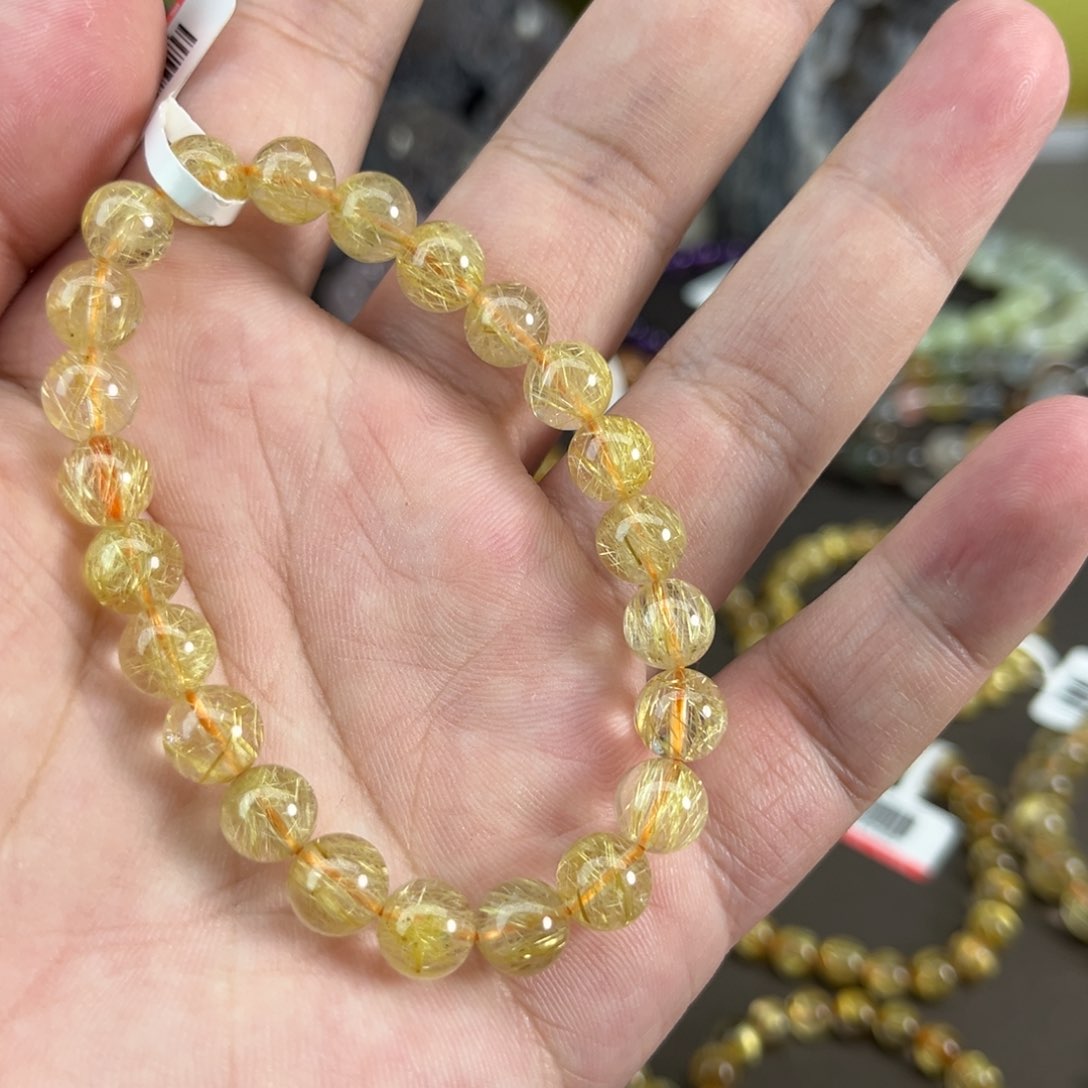 水晶手串未镶嵌金发晶