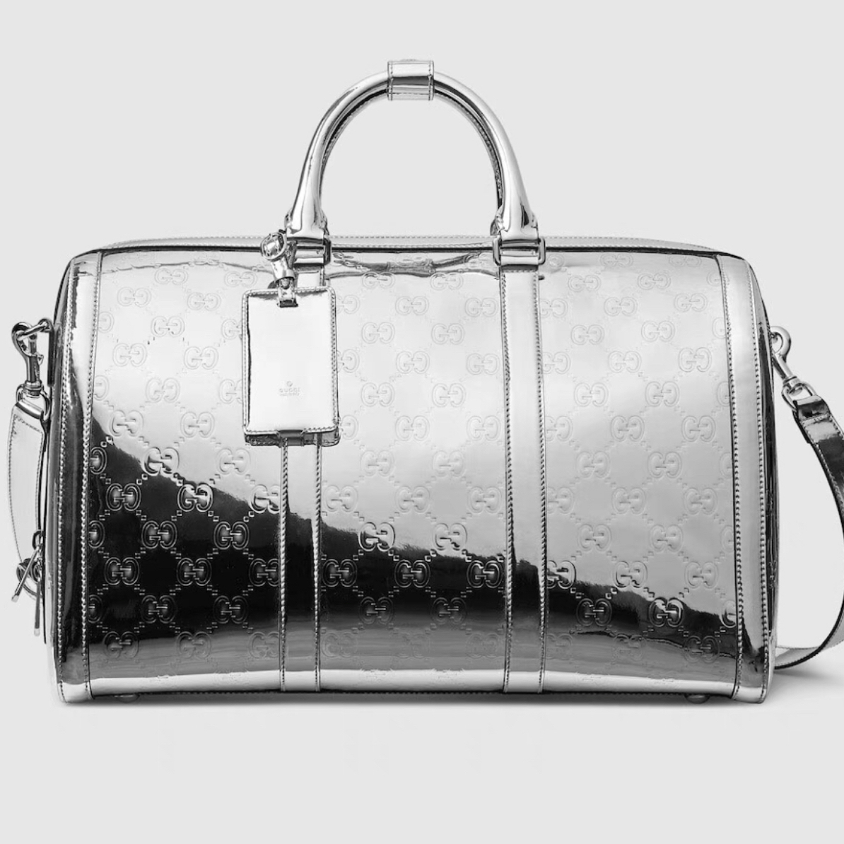 未使用 GUCCI/古驰 Gucci双G银色中号旅行鞋 全网唯一 原价24000