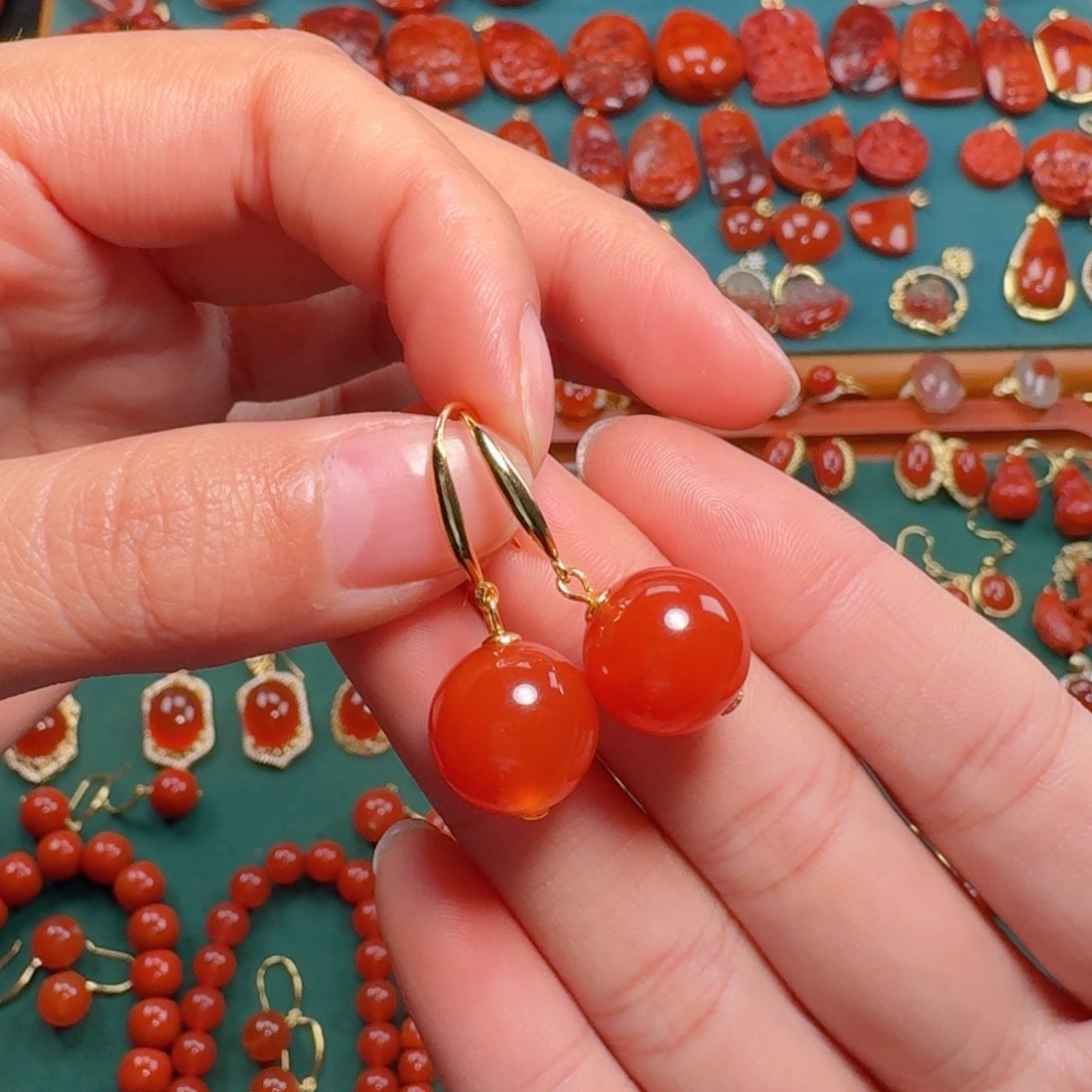 南红玛瑙南红12+银S925镶嵌