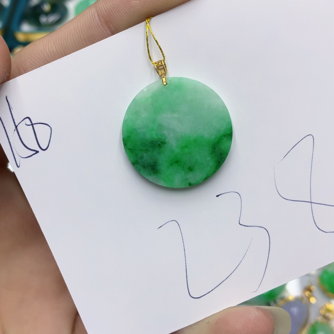 翡翠颈饰18K金镶嵌翡翠1111111