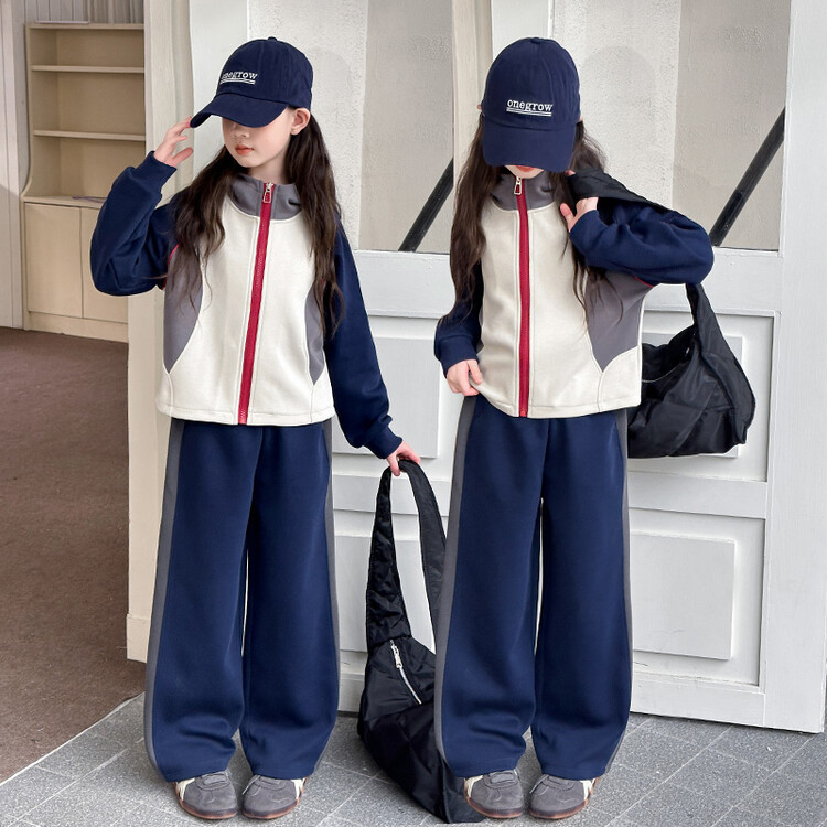 女童春套装2025新款韩版洋气儿童装春秋款女大童休闲牛仔裤两件套