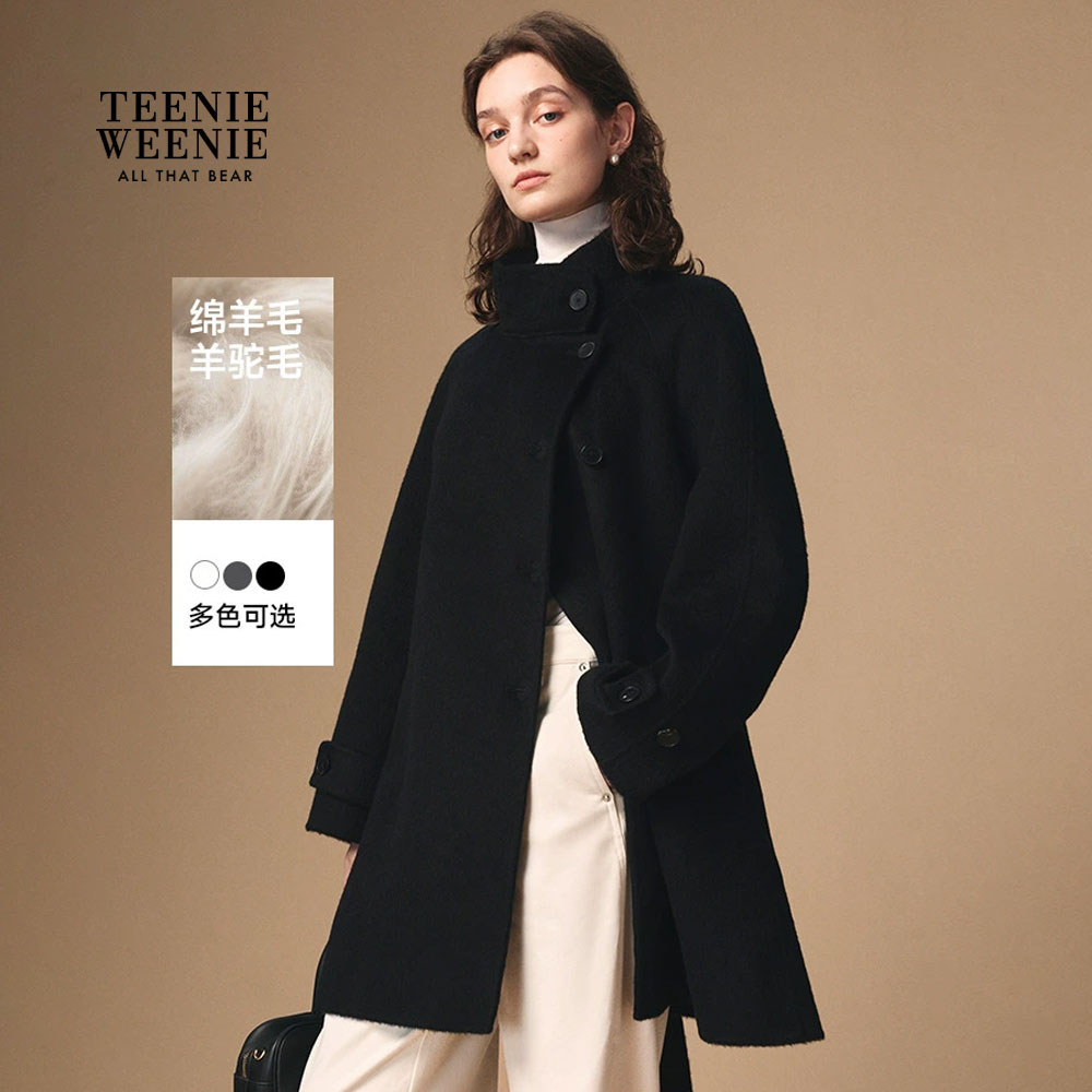 【绵羊毛+羊驼毛】TeenieWeenie小熊毛呢大衣保暖外套TTJW254TW1A