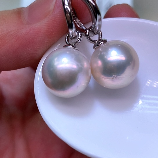 银S925镶嵌淡水珍珠耳饰