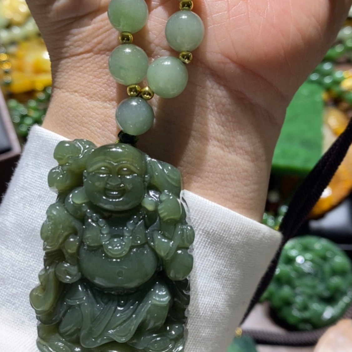 【闪购商品】岫玉毛衣链未镶嵌