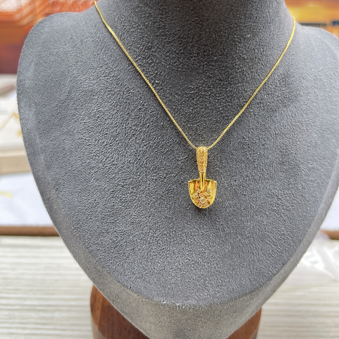 18K金 真金镶嵌吊坠 编号：Z510