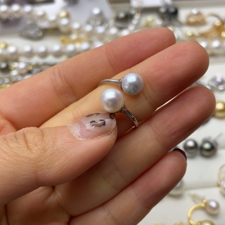 海水珍珠戒指银S925镶嵌