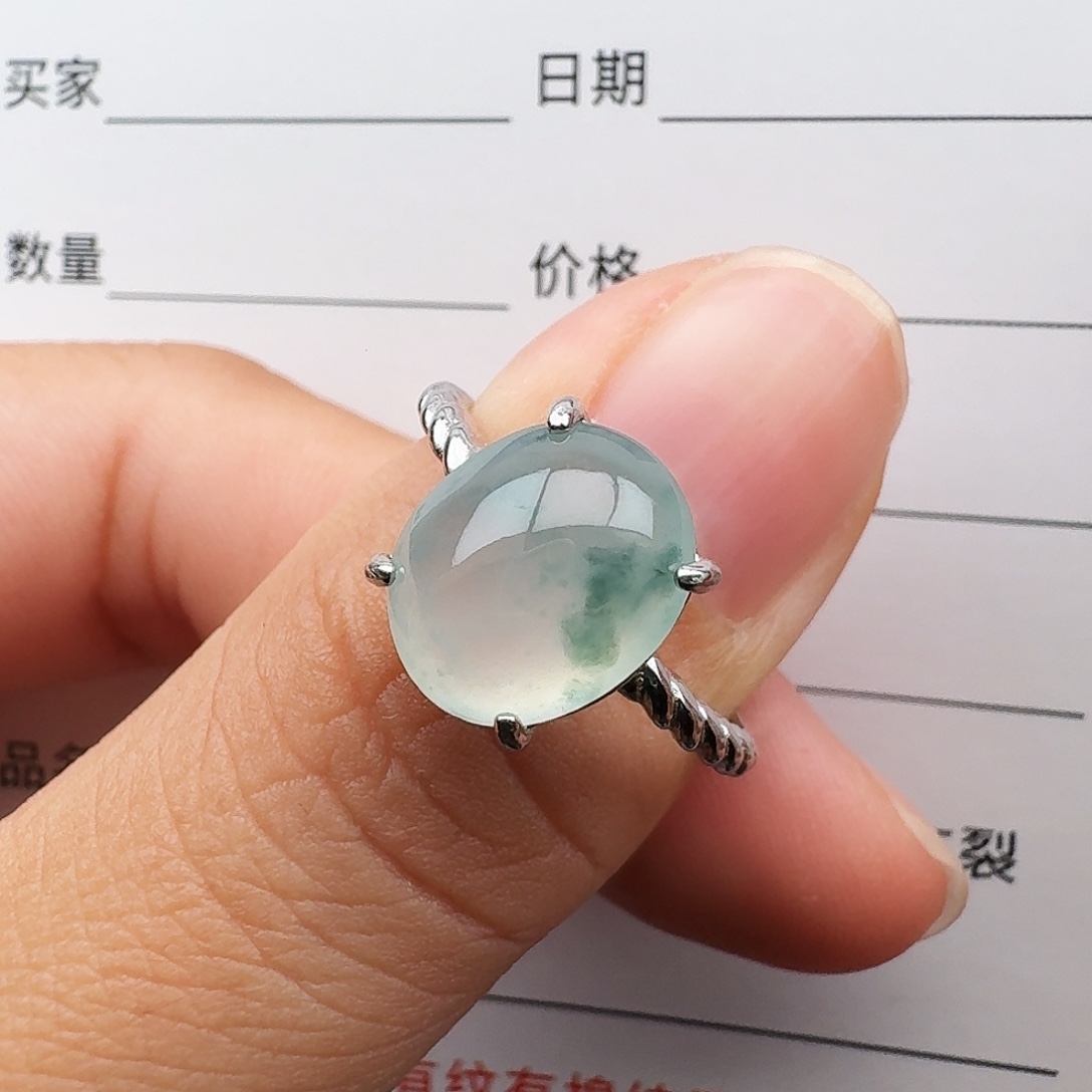 翡翠银S925镶嵌戒指