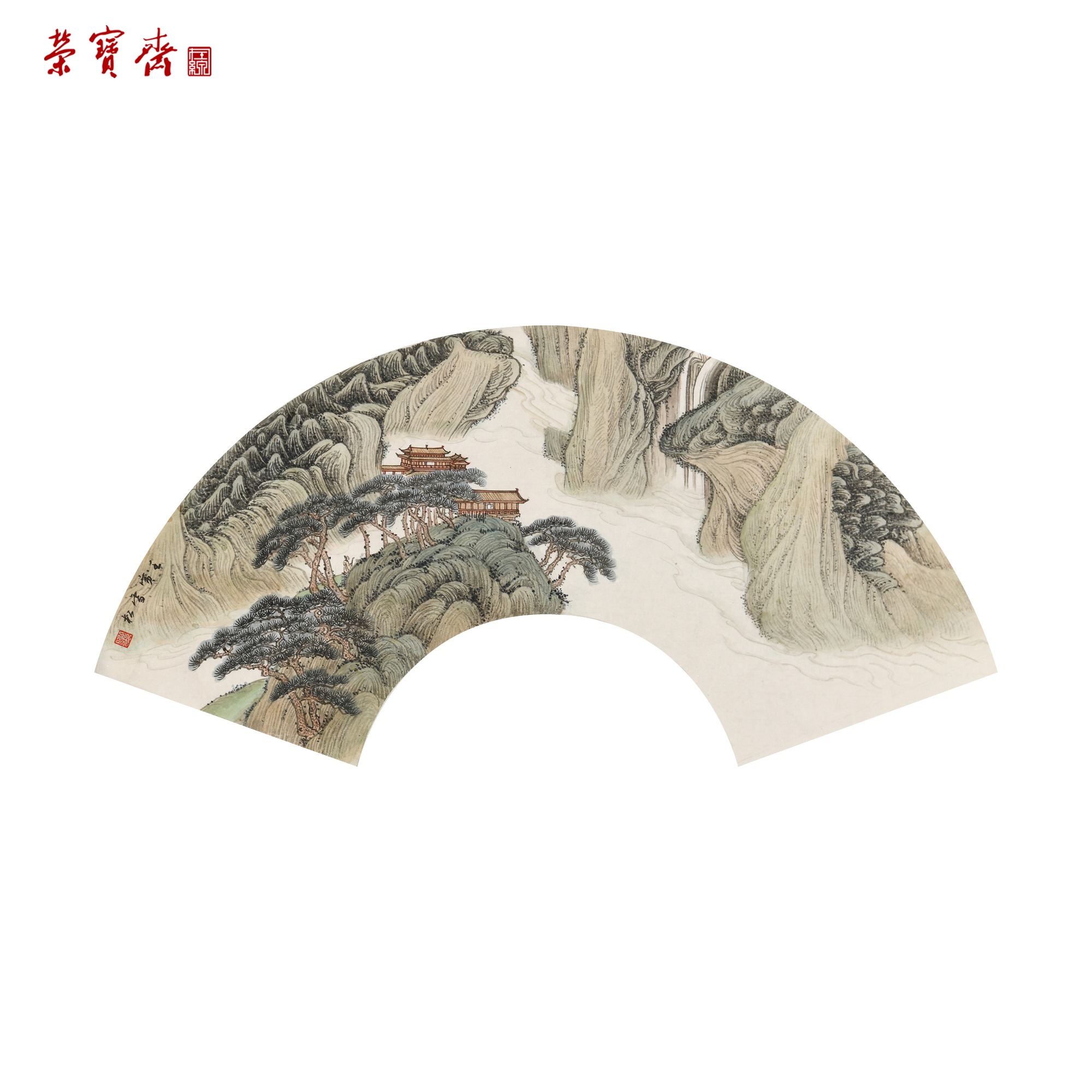 -5（g77373）《云山藏古寺》书画 纸本已托 67*22cm