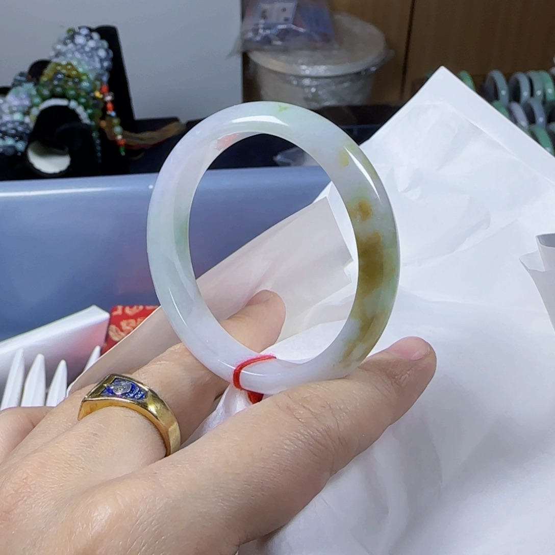 翡翠手镯未镶嵌紫底茶色贵妃完美