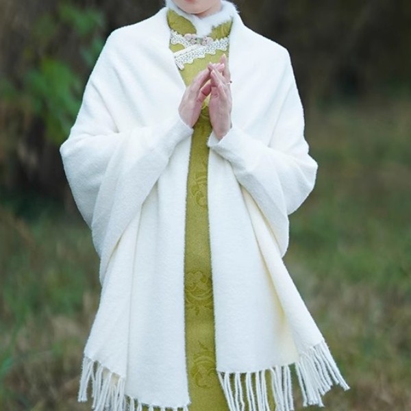 披肩冬季温柔复古日常显瘦气质修身港风旗袍搭配中国风