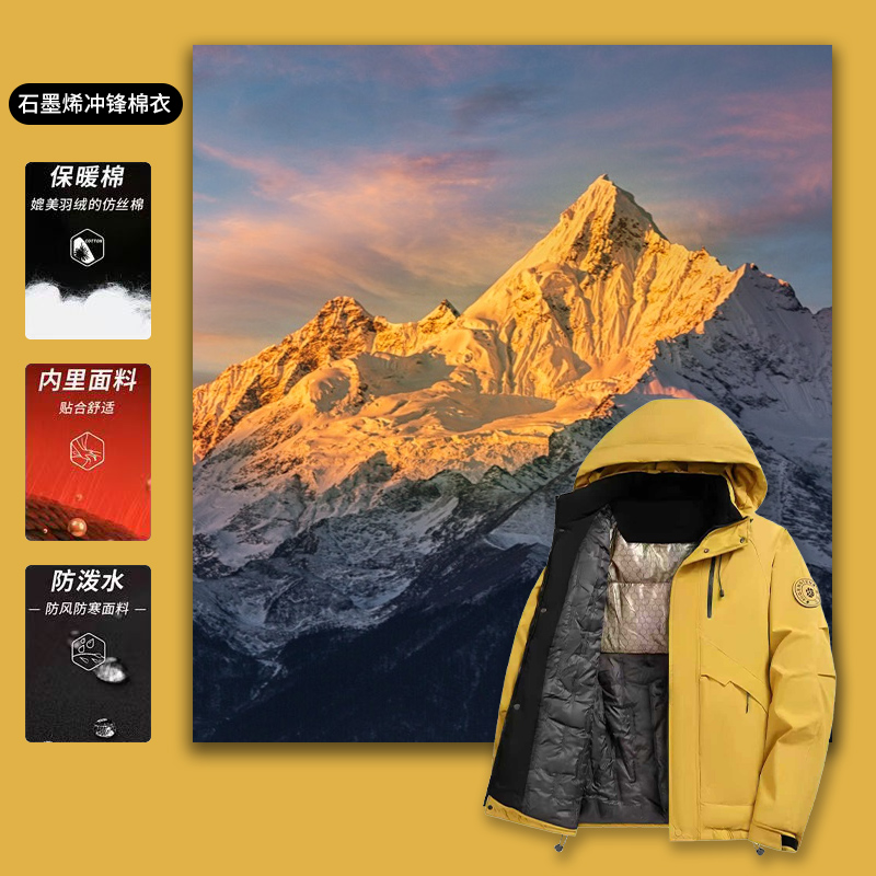 【小暖炉！速热超声波石墨烯加厚棉衣】新爆款情侣防风防水保暖818