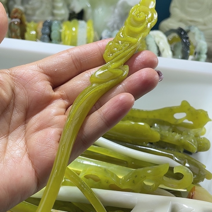 岫玉未镶嵌发簪发簪