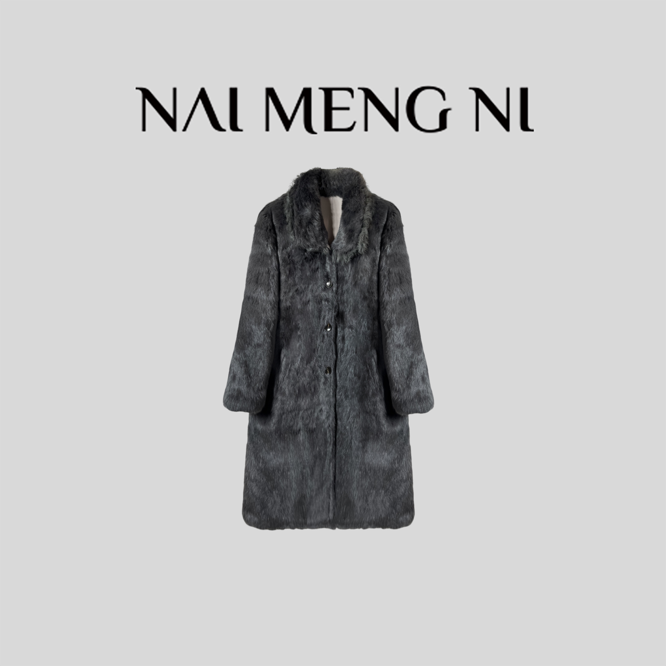 NMN王火火&设计师新款羊卷毛简约立领外套 28HH0035
