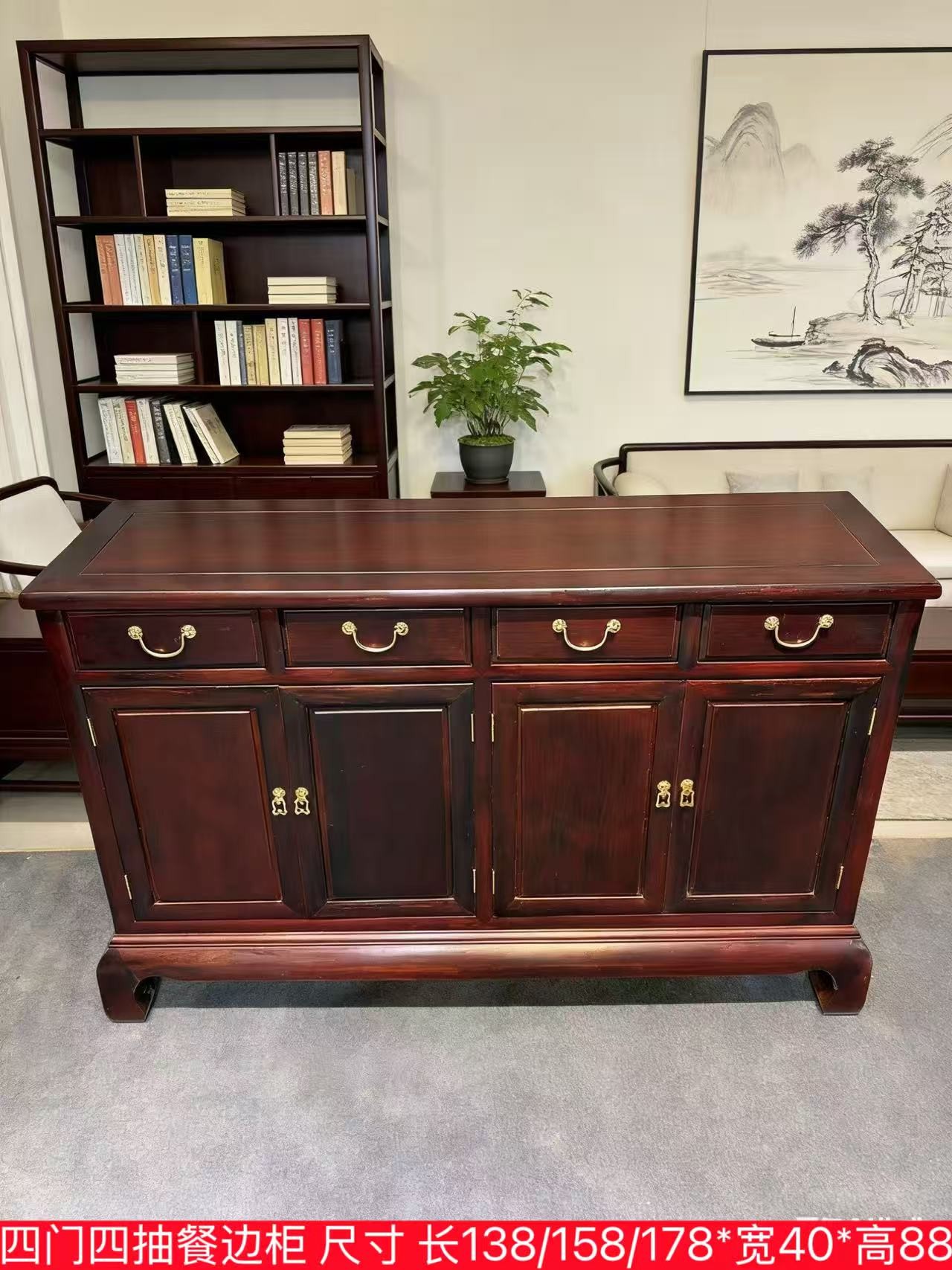 红木酸枝四门四抽餐边柜客厅实用储物柜