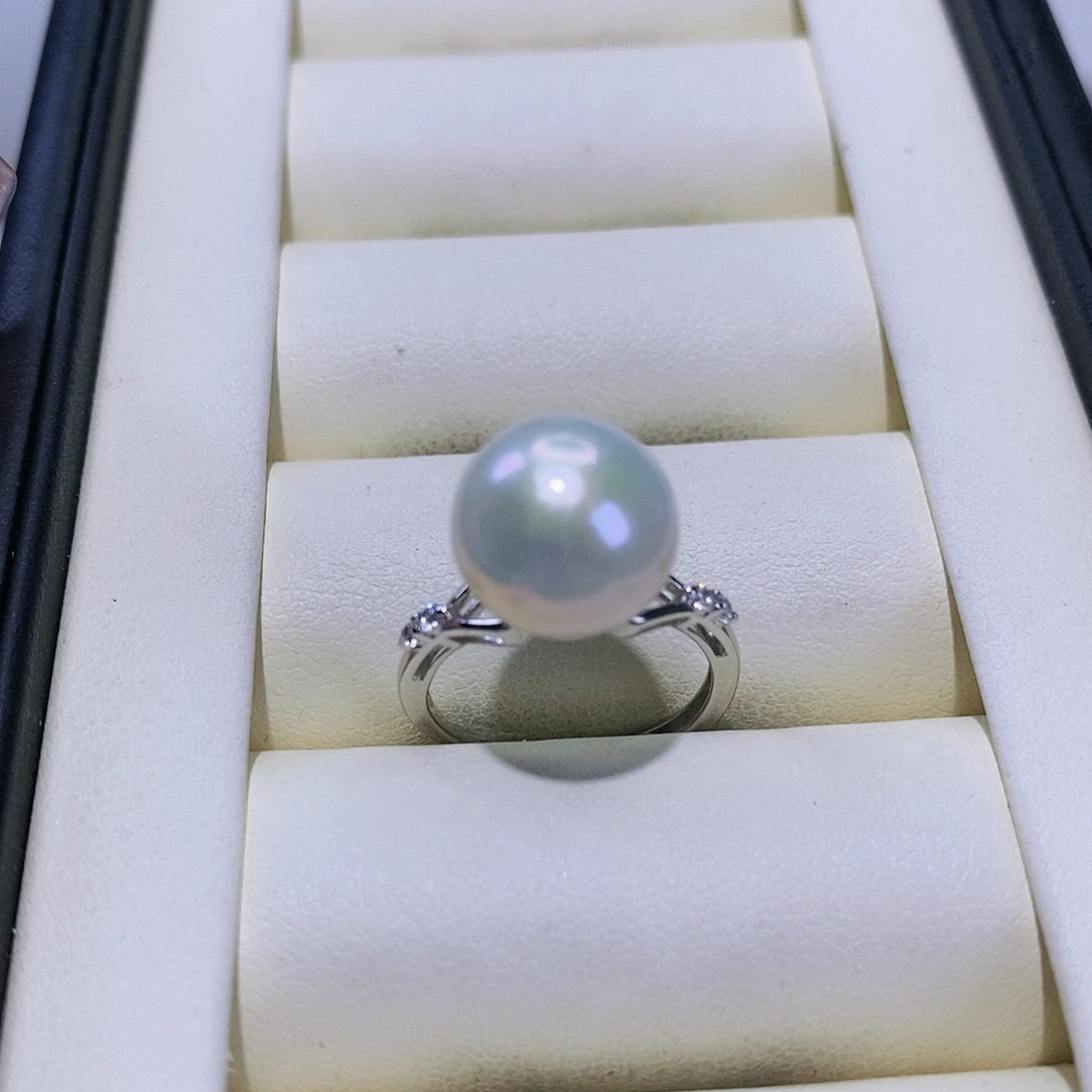 淡水珍珠戒指银S925镶嵌