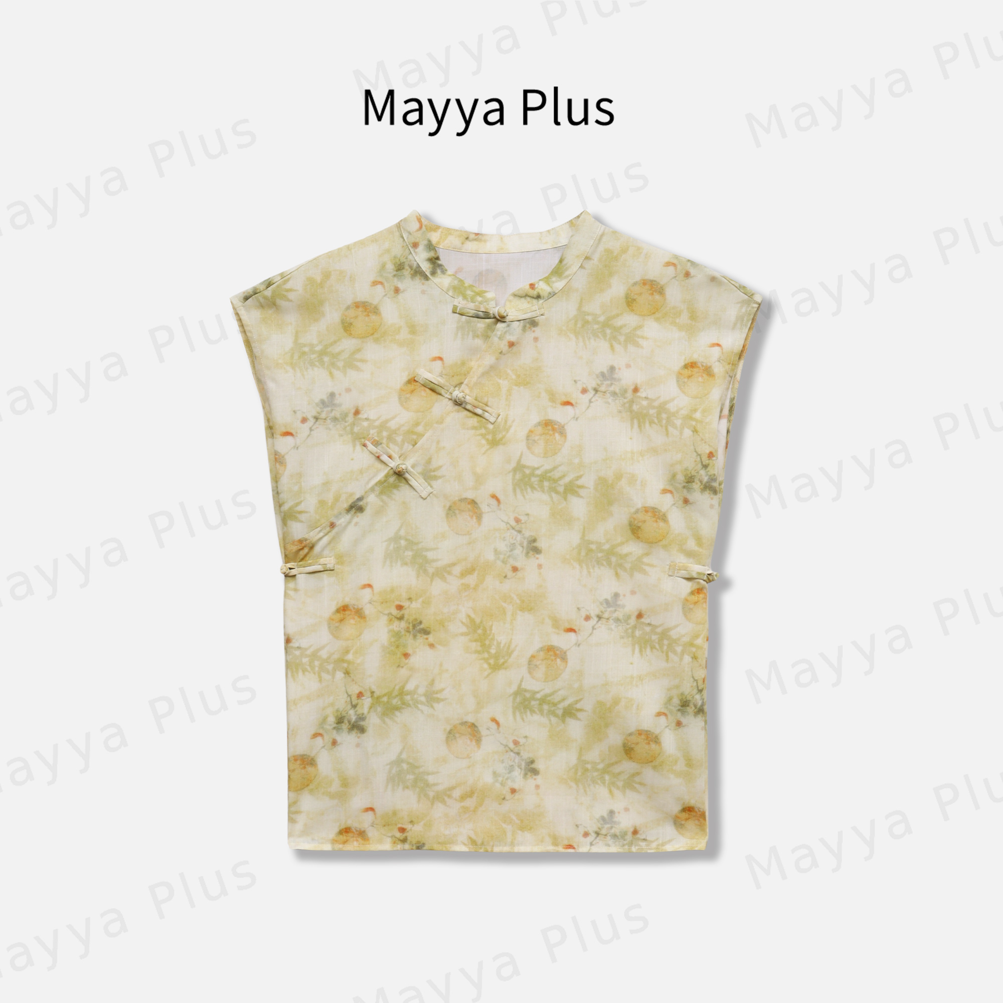 【荷塘月色】Mayya Plus麦芽定制轻奢气质欧若风梭织上衣32528586