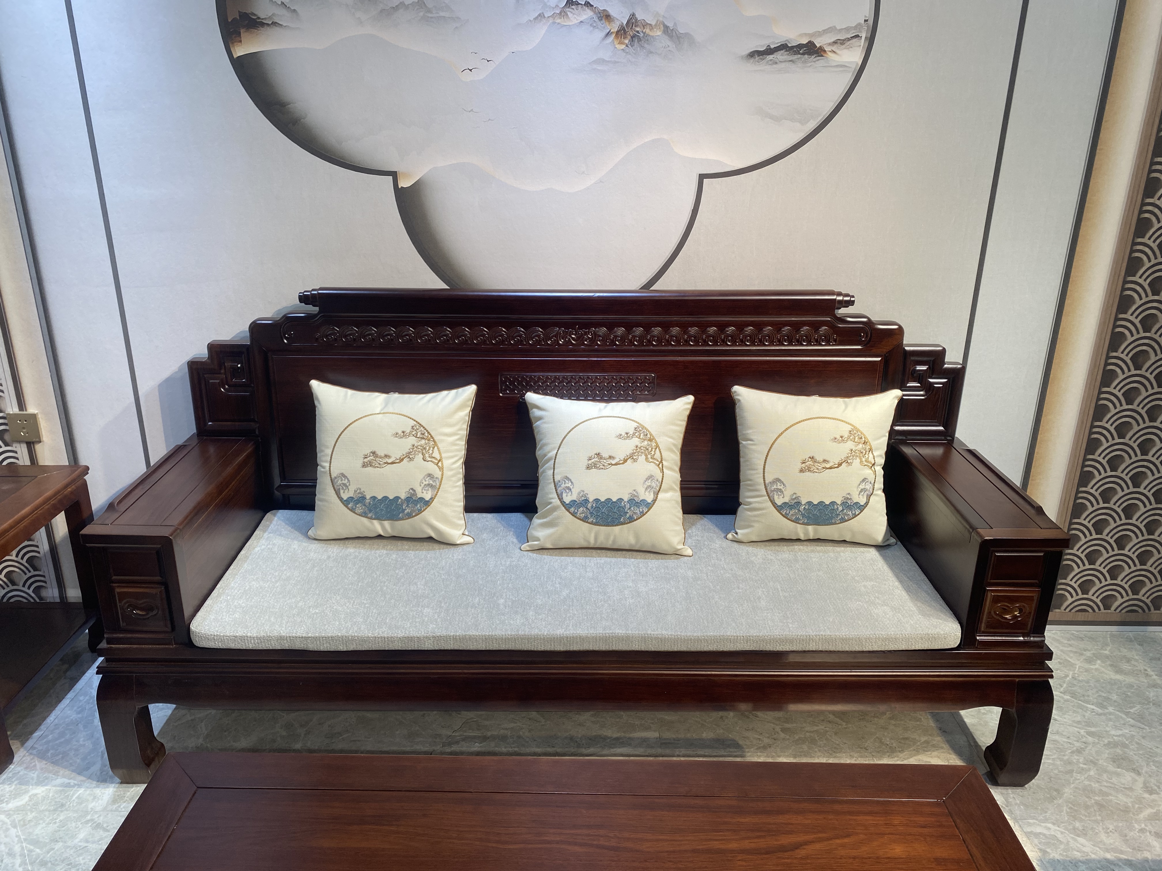 新古典沙发明清古典家用客厅沙发榫卯结构老虎脚沙发高脚实木沙发