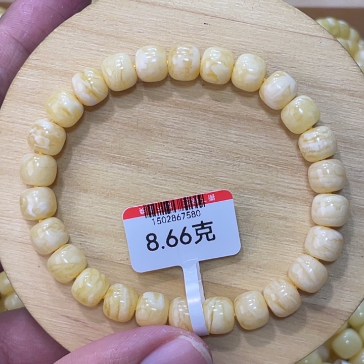 琥珀手链未镶嵌八毫米虎皮纹手串