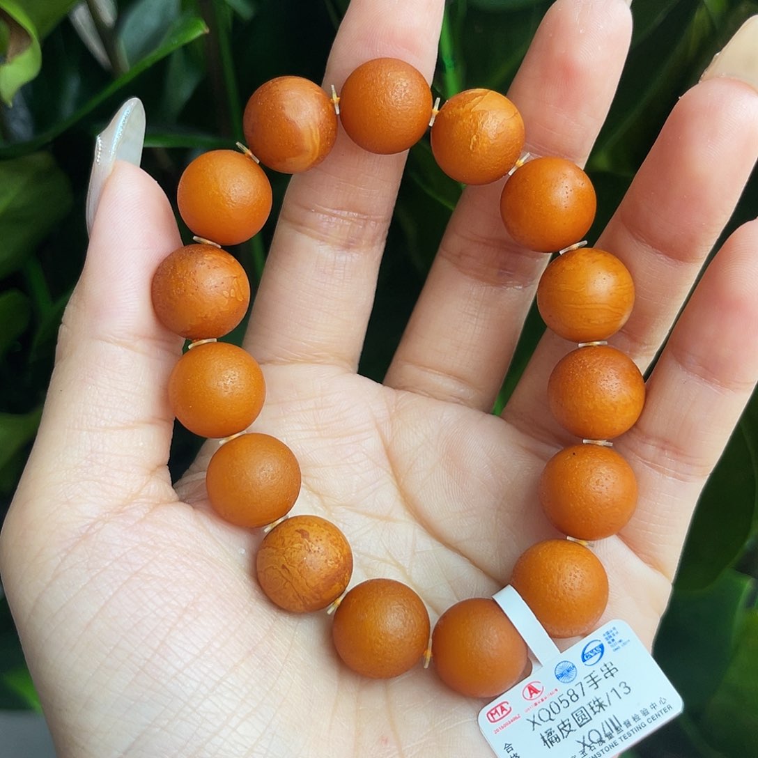 未镶嵌琥珀手链13m老蜡