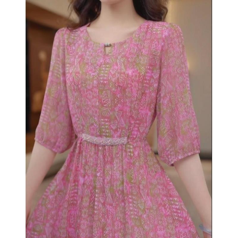 新2025新款新中式显瘦气质复古优雅中长款连衣裙子