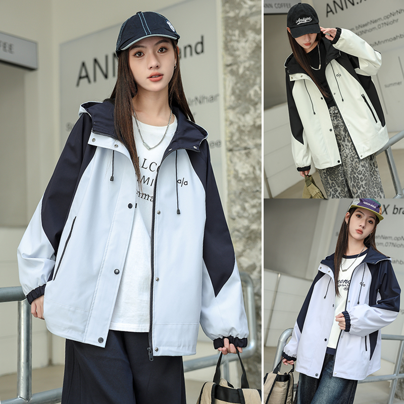 骄骄虎2025秋季新款女大童初中生洋气青少年冲锋衣款式外套7416