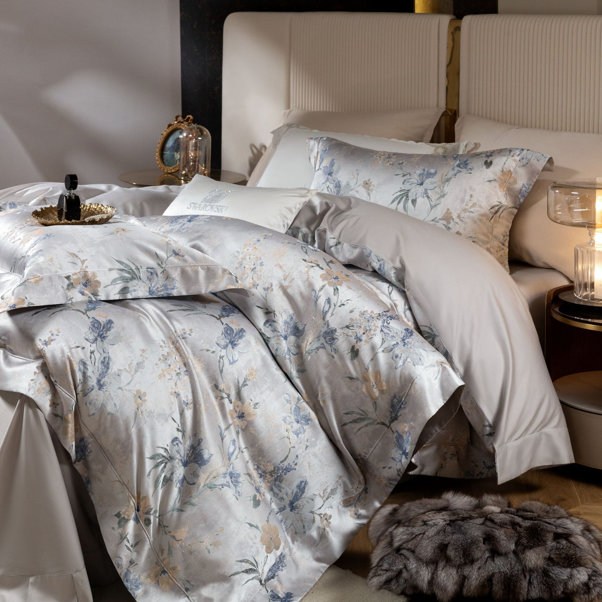 孔龙 良辰 欧式高精密色织提花高端丝滑简约轻奢四件套 床品套件