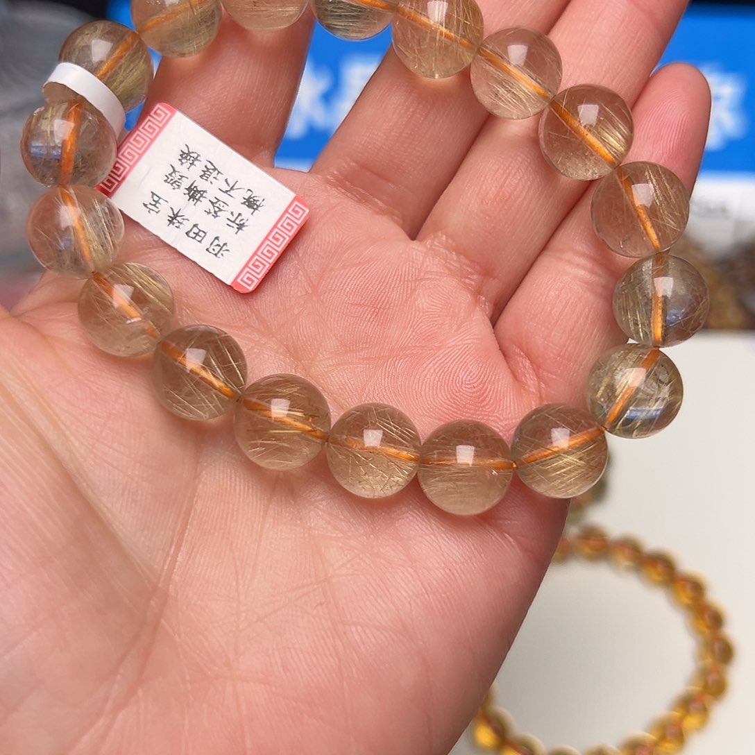发晶手链未镶嵌11mm金发11mm发一件