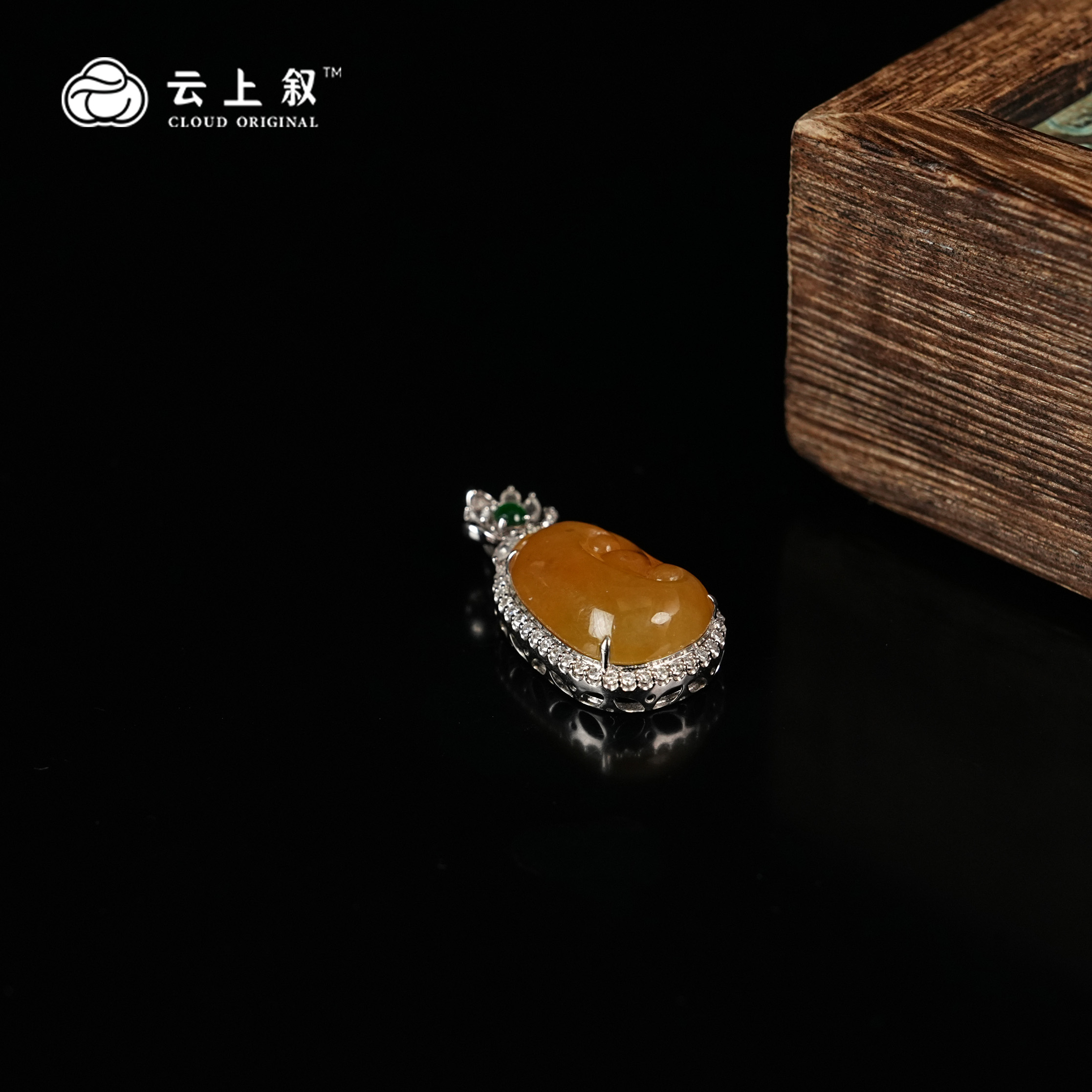 【云上叙】27 QJD03400190 18K金镶嵌翡翠吊坠-多样性发其一