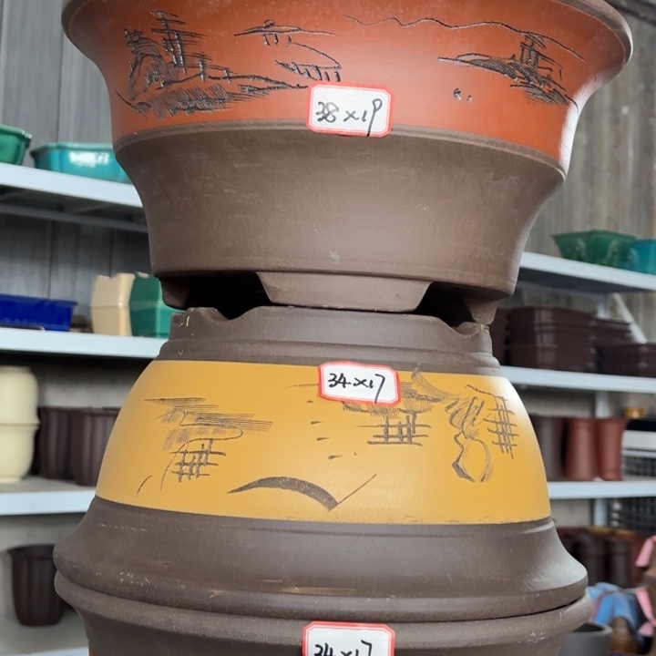 紫砂花盆         100-3。