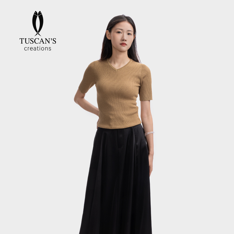 TUSCAN'S CREATIONS休闲女士针织套头上衣通勤百搭针织衫时代双鱼