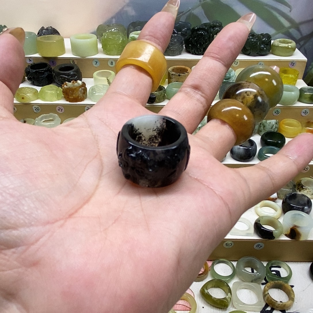 5***Ծ岫玉未镶嵌天然玉石戒指