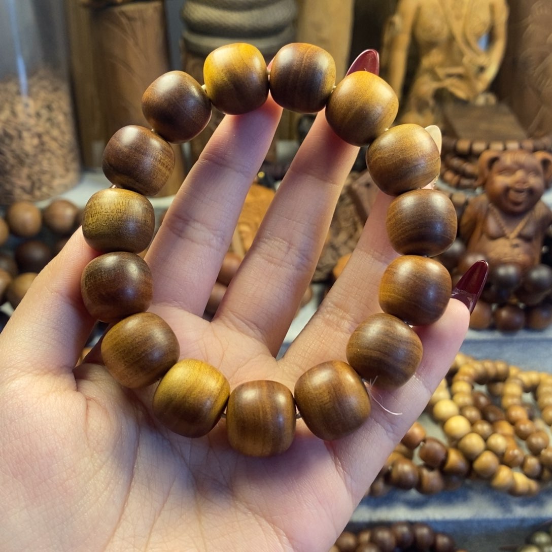 檀香木手串/手链金*15.16焦糖