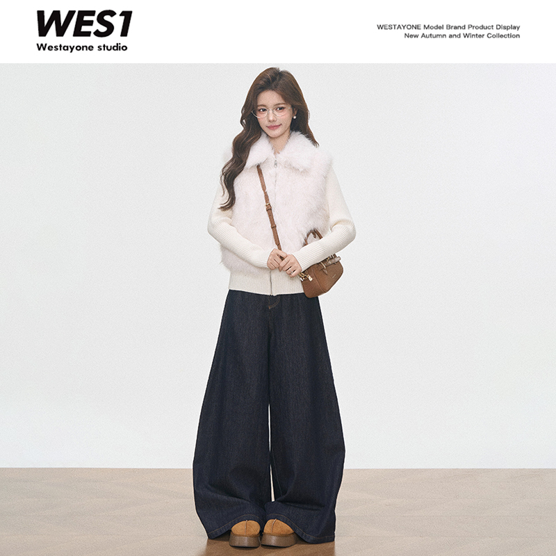 10.7新品 WESTAYONE毛毛针织棉衣棉服外套女士2025新款+短裙+原牛