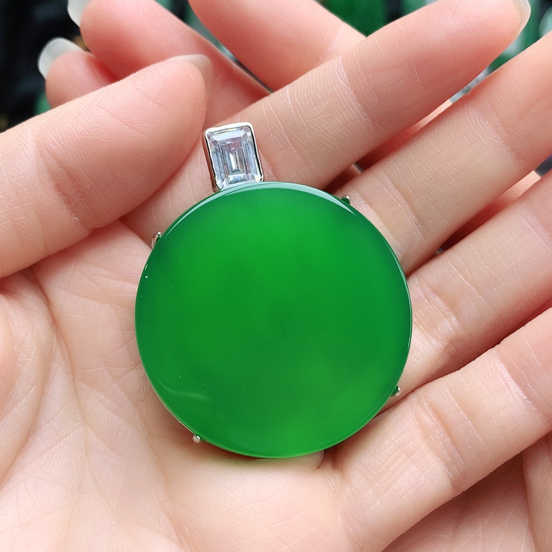 玛瑙/玉髓吊坠银S925镶嵌