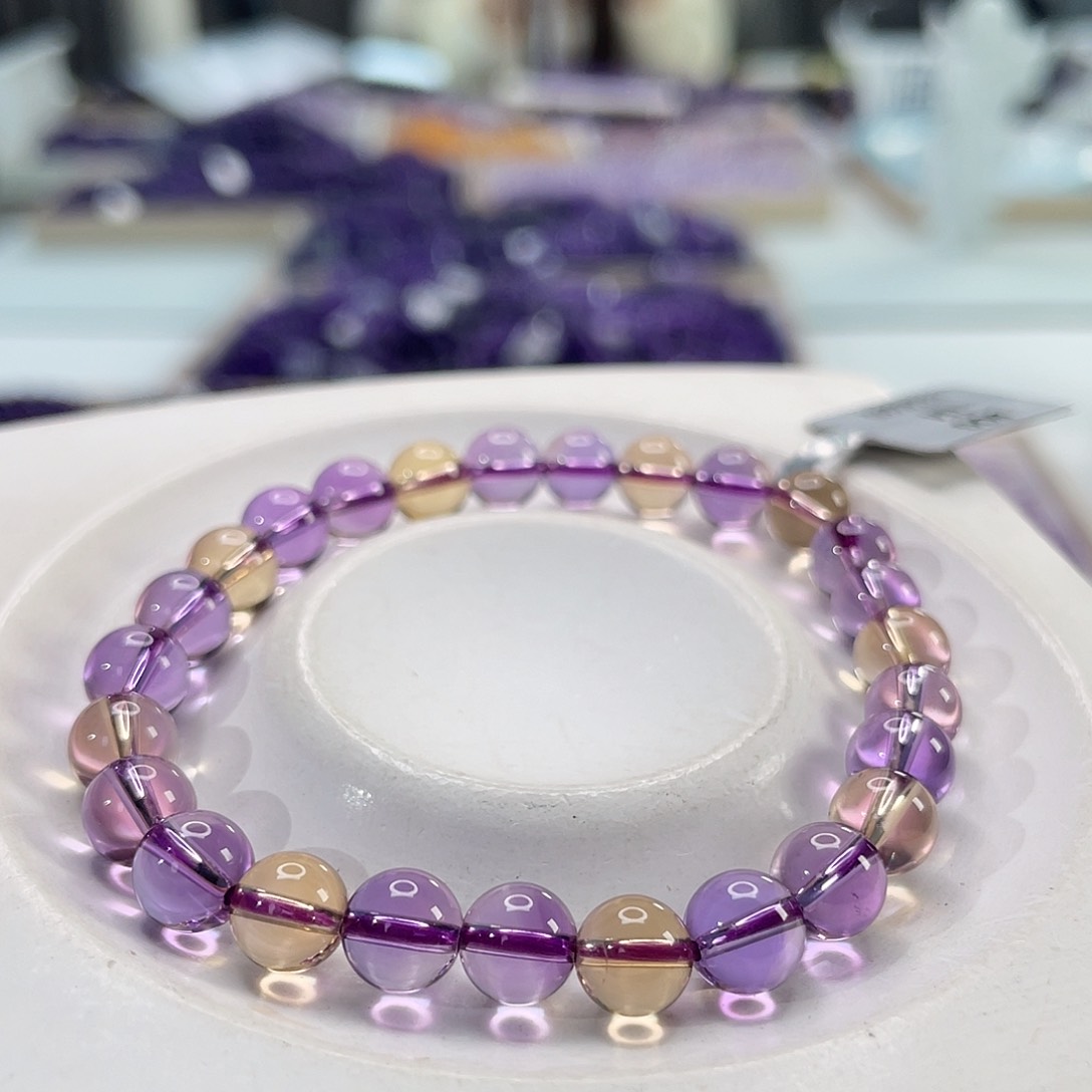 未镶嵌手链水晶玻利维亚紫黄晶7M