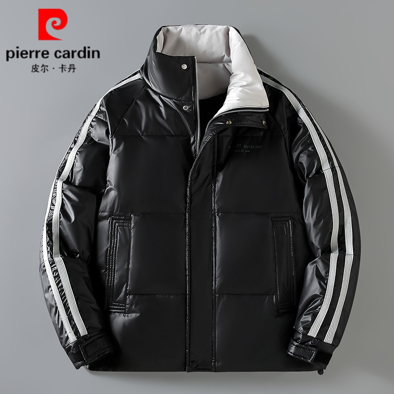 皮尔卡丹白鸭绒男士羽绒服韩版简约立领冬季保暖休闲男装夹克外套