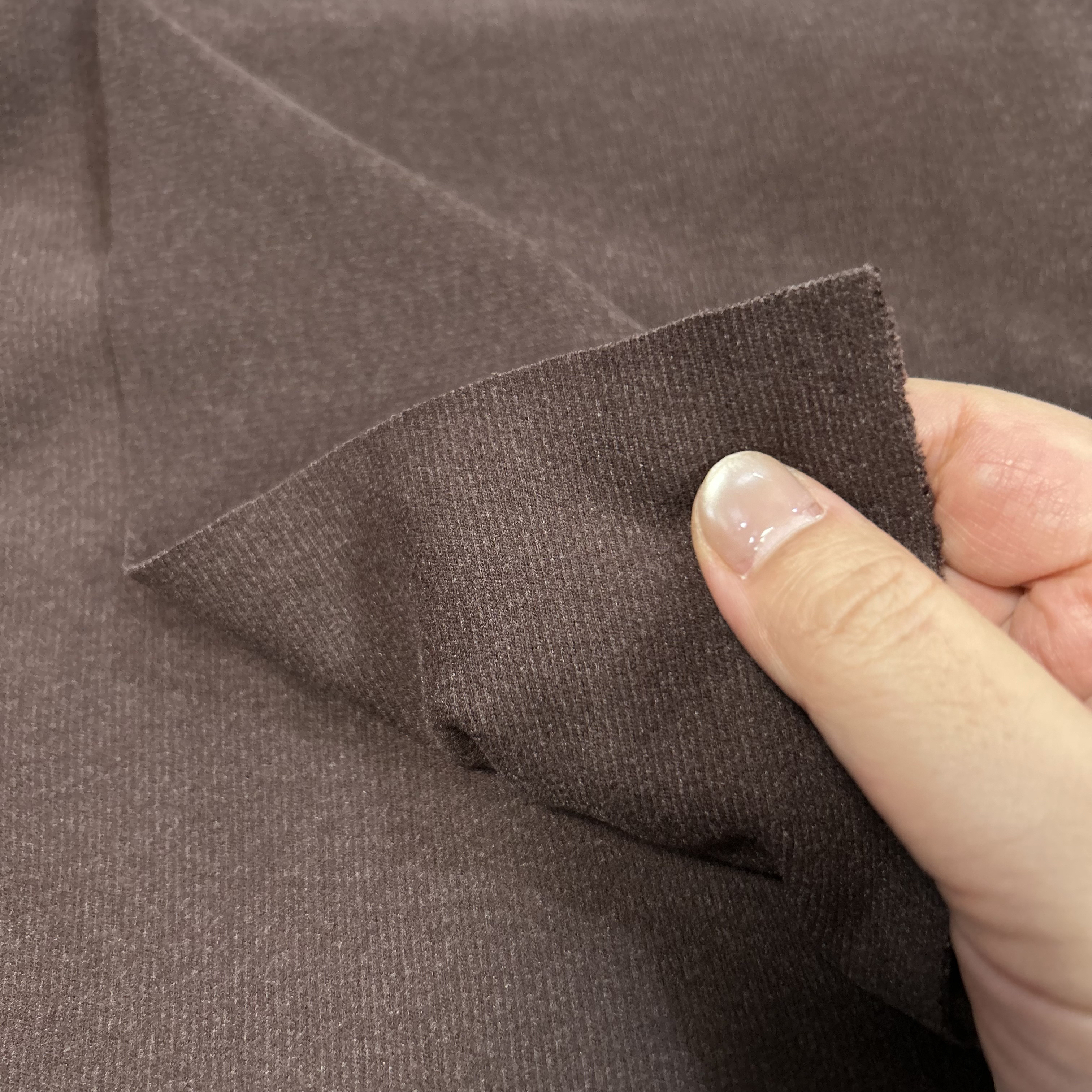 牙签条深咖双面奥绒全棉保暖布料随心裁