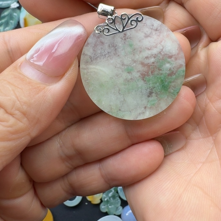 @***沈翡翠18K金镶嵌吊坠(不含链)