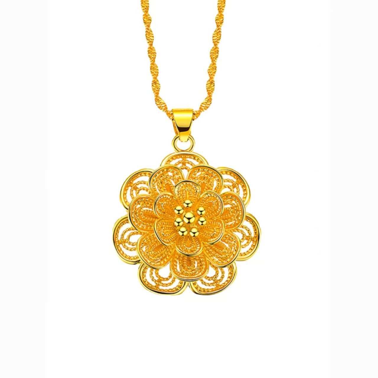 【周总】K牡丹花花开富贵时尚原创合金吊坠