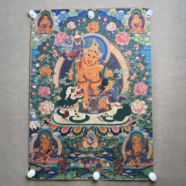 高端精品黄财神绘画类唐卡AA111