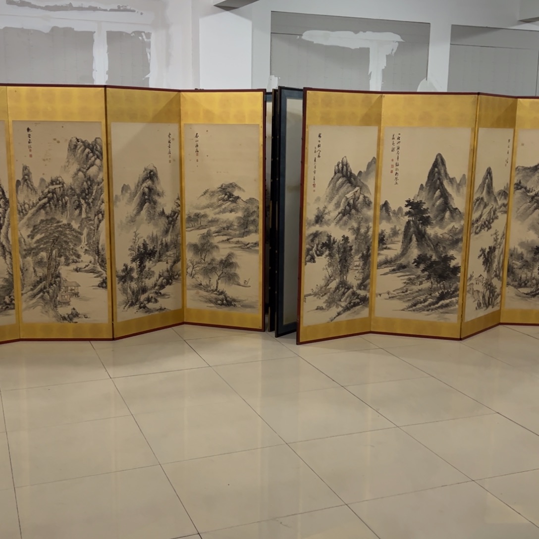 海***者绘画屏风框画茶空间设计